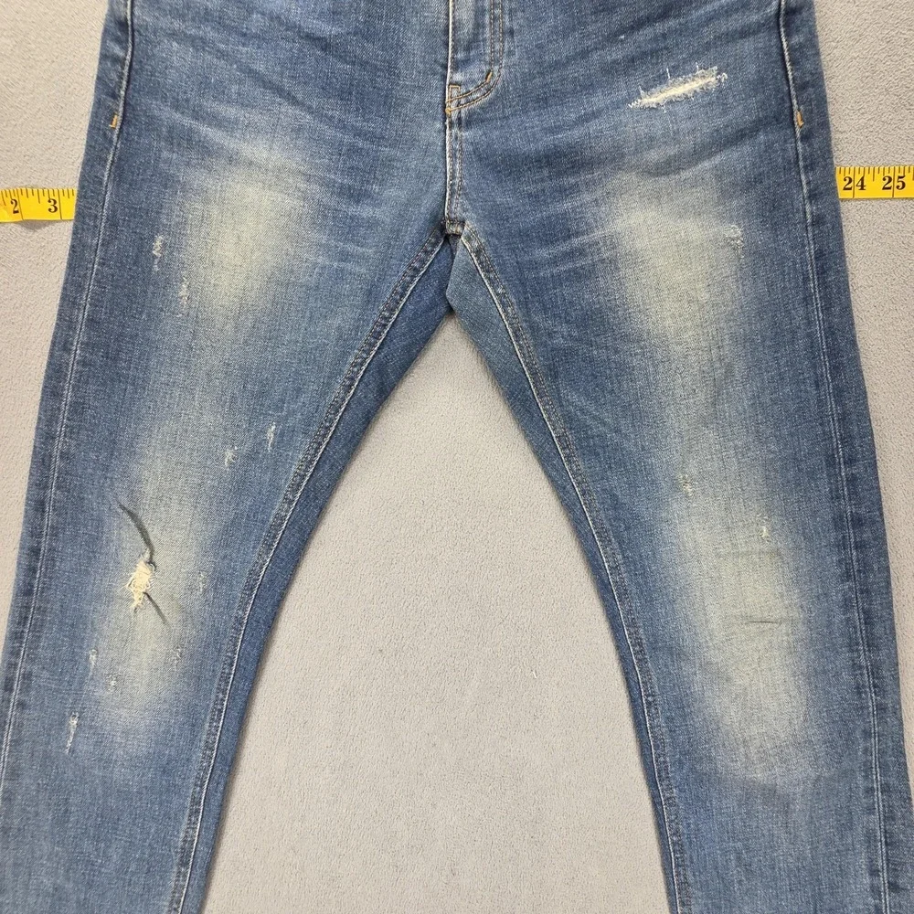 Modified‎ Jeans Mens Blue Selvedge Thrashed Whiskers Honeycomb Fits 30x25